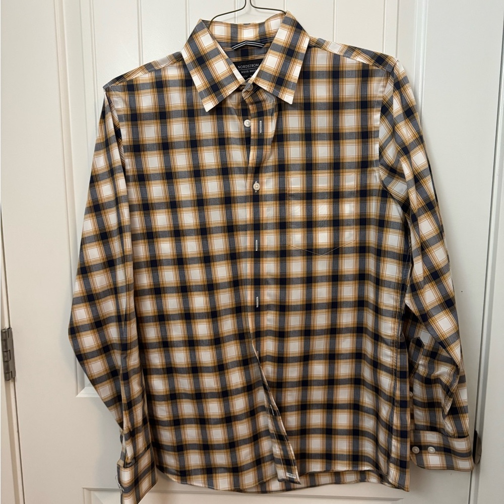 Men's Plaid Shirt - Yellow and Black Nordstrom medium